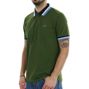 POLO CONTRASTI SUN68 VERDE